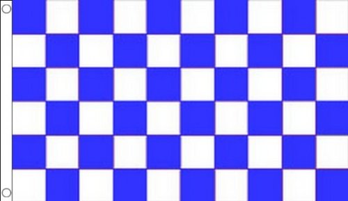 AZ FLAG Bandera A Cuadros Azules Y Blancos 250x150cm - Gran Bandera DE Carreras AUTOMOVILES - Azul Y Blanco 150 x 250 cm