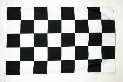 AZ FLAG Bandera A Cuadros Negros Y Blancos 150x90cm - Bandera DE Carreras AUTOMOVILES - Negro Y Blanco 90 x 150 cm poliéster Ligero