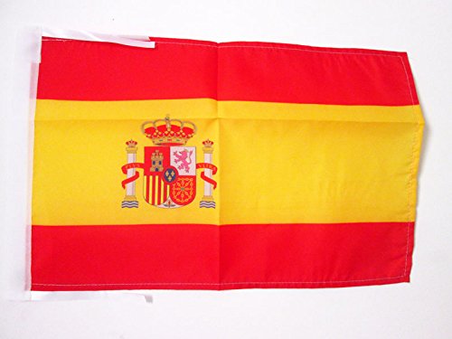AZ FLAG Bandera de ESPAÑA 45x30cm - BANDERINA ESPAÑOLA 30 x 45 cm cordeles