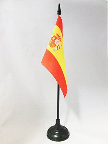 AZ FLAG Bandera de Mesa de ESPAÑA 15x10cm - BANDERINA de DESPACHO ESPAÑOLA 10 x 15 cm