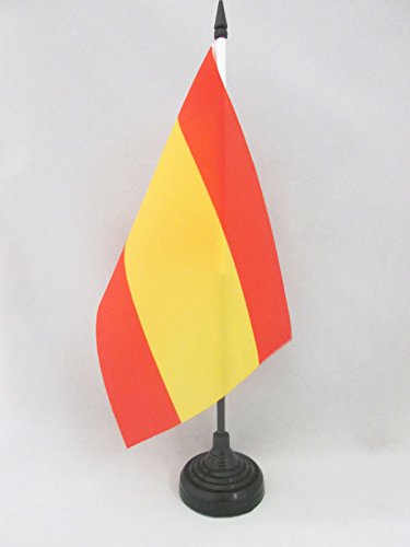 AZ FLAG Bandera de Mesa de ESPAÑA SIN Armas 21x14cm - BANDERINA de DESPACHO ESPAÑOLA SIN Escudo 14 x 21 cm