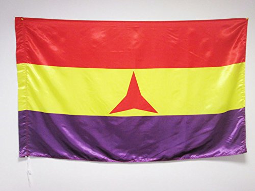AZ FLAG Bandera ESPAÑA Republicana BRIGADAS INTERNACIONALES 150x90cm en Raso para Palo - Bandera DE LA Republica ESPAÑOLA 90 x 150 cm
