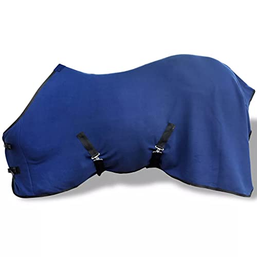 Azul Longitud Total: 115 cm Manta de Lana con Cinchas 115 cm (Azul) Deportes Actividades al Aire Libre Equitación Cuidado de Caballos Mantas y Capas para Caballos
