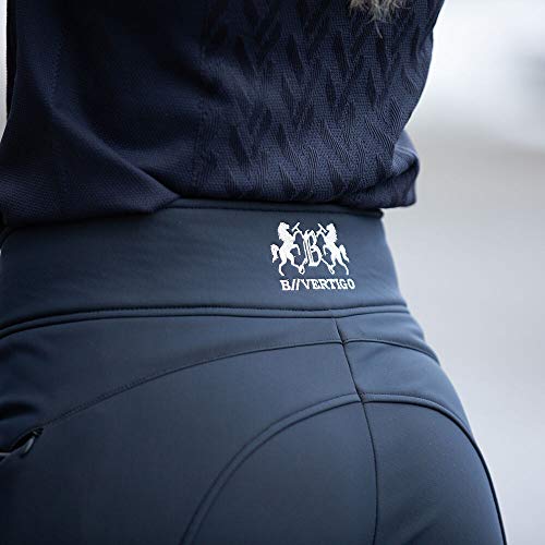 B Vertigo Thermo - Pantalones de equitación para Mujer (Asiento Completo, Agarre de Silicona), 12, Azul Marino Oscuro