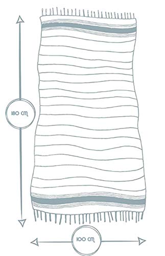 BABEL ARTESANIA Bufanda de manta Inviernopara para Mujer, Blanco (Footwear White Footwear White Collegiate Green), 180X100 CM