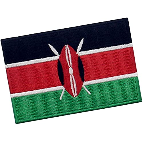 Bandera de Kenia Parche Bordado de Aplicación con Plancha