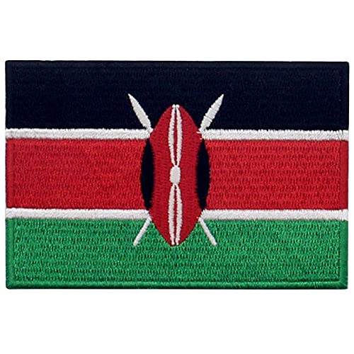 Bandera de Kenia Parche Bordado de Aplicación con Plancha