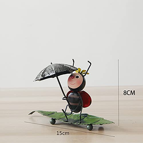 Baowanji Adornos de escarabajo de metal Figurita de escarabajo Elegante estatua de hogar Ornamento de dibujos animados Modelo de mesa Decoración de escarabajo Estatua (pala)