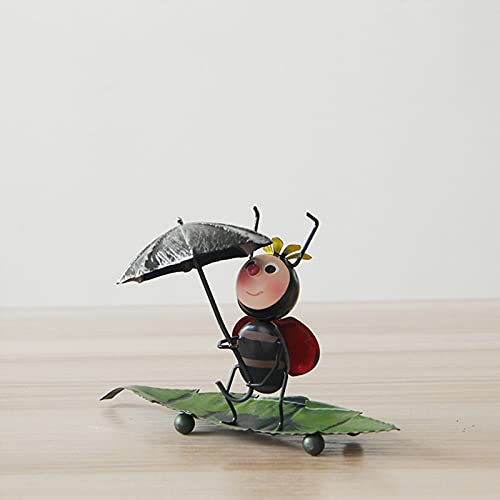 Baowanji Adornos de escarabajo de metal Figurita de escarabajo Elegante estatua de hogar Ornamento de dibujos animados Modelo de mesa Decoración de escarabajo Estatua (pala)