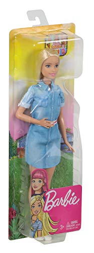 Barbie Dreamhouse Adventure muñeca rubia con vestido vaquero y accesorios, regalo para niñas y niños 3-9 años (Mattel GHR58) , color/modelo surtido