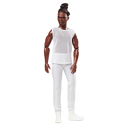 Barbie Ken Movimiento sin límites Muñeco afroamericano pelo moreno con accesorios de moda de juguete (Mattel GXL14)