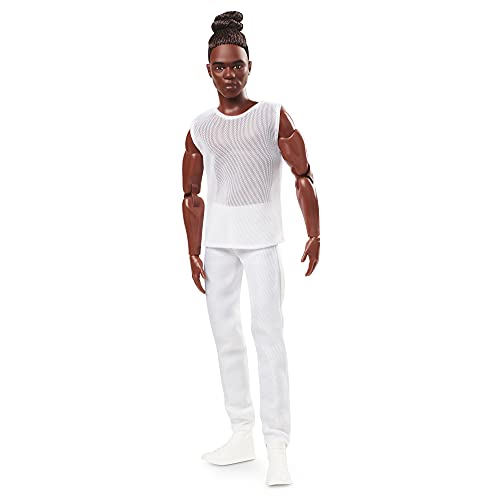 Barbie Ken Movimiento sin límites Muñeco afroamericano pelo moreno con accesorios de moda de juguete (Mattel GXL14)
