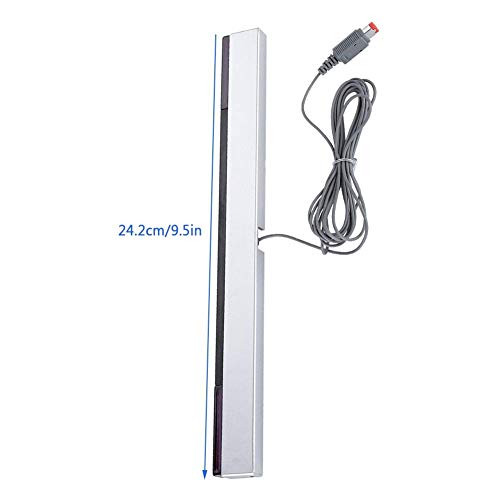 Barra de Sensor de Movimiento de Rayos Infrarrojos Infrarrojos con Cable Compatible con Wii/Wii U La Barra de Sensor con Cable Incluye un Soporte fácil de Montar el Receptor por Encima o por Debajo