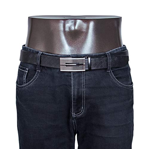 Barry.Wang Cinturón de moda para hombre con hebilla de trinquete de solo 35 mm sin níquel, hebilla automática, sin correa de cuero, correa de negocios/casual, ajustable