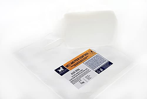 Base de Jabón de glicerina Aloe Vera, transparente, base de jabón, 1 kg (sin SLS)