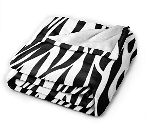 BBHAN Manta,Zebra Rayas Estampado Ligero Súper Suave Franela Cálida Cómoda Manta De Vellón Ajuste Sofá Cama Sofá Silla Niños/Adultos 50"X40