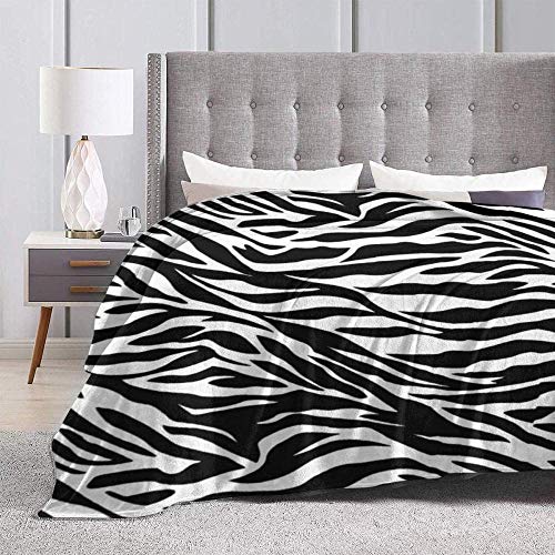 BBHAN Manta,Zebra Rayas Estampado Ligero Súper Suave Franela Cálida Cómoda Manta De Vellón Ajuste Sofá Cama Sofá Silla Niños/Adultos 50"X40