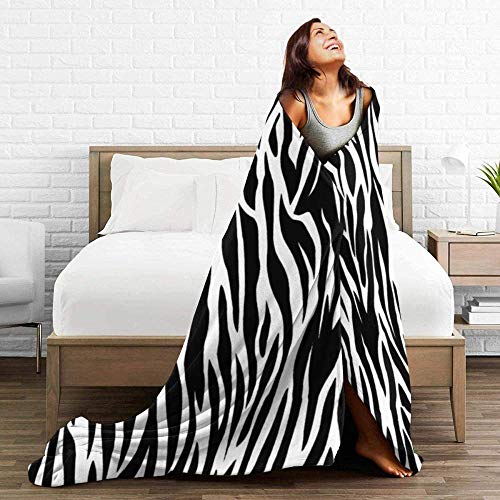 BBHAN Manta,Zebra Rayas Estampado Ligero Súper Suave Franela Cálida Cómoda Manta De Vellón Ajuste Sofá Cama Sofá Silla Niños/Adultos 50"X40