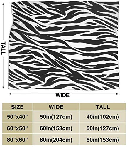 BBHAN Manta,Zebra Rayas Estampado Ligero Súper Suave Franela Cálida Cómoda Manta De Vellón Ajuste Sofá Cama Sofá Silla Niños/Adultos 50"X40