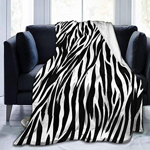 BBHAN Manta,Zebra Rayas Estampado Ligero Súper Suave Franela Cálida Cómoda Manta De Vellón Ajuste Sofá Cama Sofá Silla Niños/Adultos 50"X40