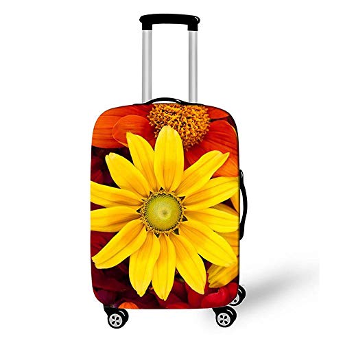 BBOOXX 3D Fundas de Maleta Carretilla Estuche Protector Personalidad Cuadrado Las Flores Girasol Impresión Espesar Viajar Equipaje Luggage Cover I-S(18-20 Inch)