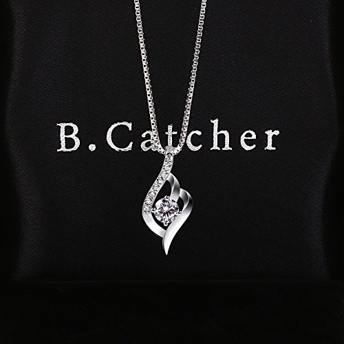 B.Catcher Collar Mujer Plata de Ley 925 ''Eres el Amor de mi Vida'' con para Regalo Originales Cadena 45cm Longitud