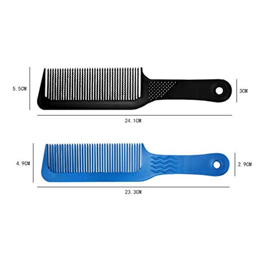 Beaupretty 2 peines con mango de plástico, peines portátiles antiestáticos, para cortar el pelo, para tienda de casa, color azul y negro