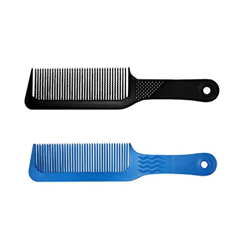 Beaupretty 2 peines con mango de plástico, peines portátiles antiestáticos, para cortar el pelo, para tienda de casa, color azul y negro
