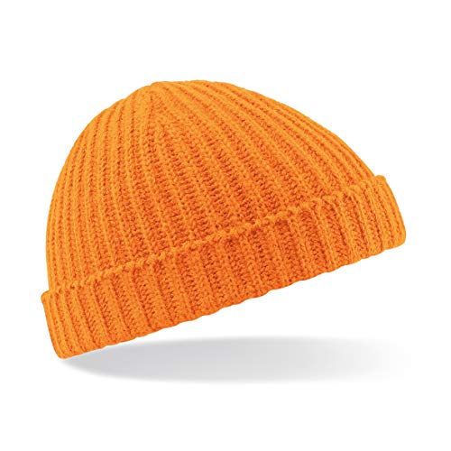 Beechfield Gorro de Invierno - Punto Acanalado Sombrero de Hombre/Mujer - Naranja