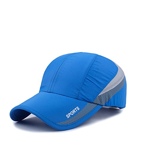 Befur Gorra de béisbol de secado rápido Deportes Running Hat Transpirable Soft Brim Outdoor Sun Protective Unisex Ajustable Azul