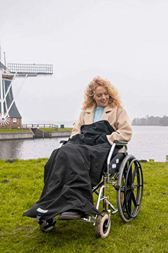 Belieff Manta para silla de ruedas - Manta para silla de ruedas - Suelo abierto - Unisex - Bolso - Negro - 100% poliéster - Forro polar