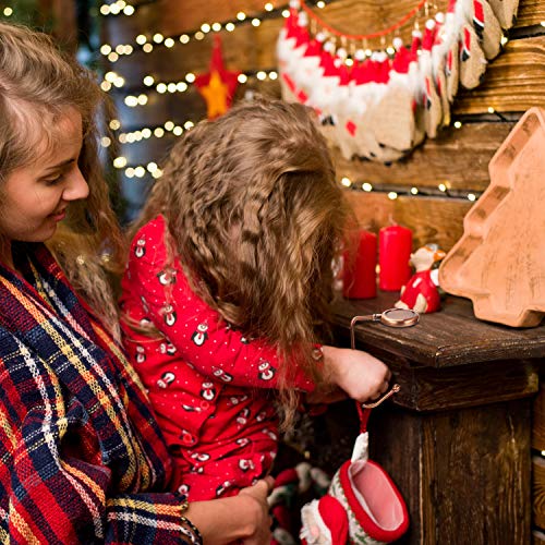 BELLE VOUS Ganchos para Calcetines de Navidad para la Chimenea (Pack de 4) Gancho Bota Chimenea Navidad - Gancho Antideslizante para Repisa Decoraciones de Navidad, Fiesta Navideña (Bronce)