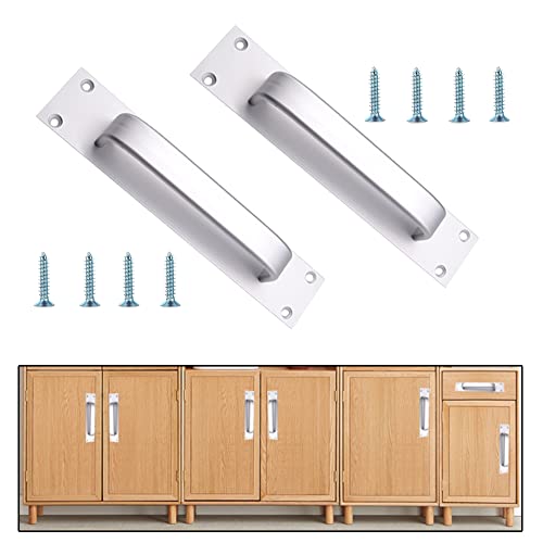 Belvanr Tiradores Puertas Correderas 2 Piezas Aleación Aluminio Manija Puerta Granero Manijas para Cajones con Tornillos Tirador de Puerta de Inodoro para Cocina Baño Cobertizo de Garaje