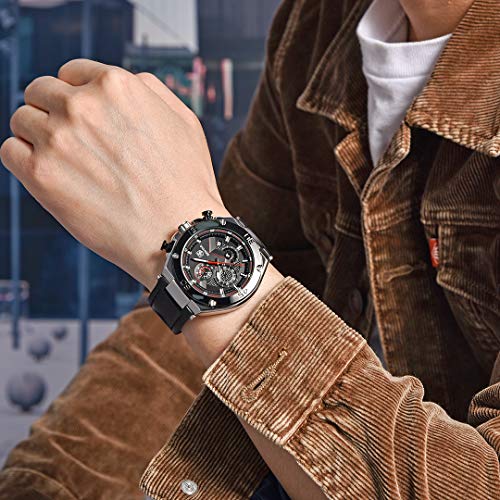 BENYAR Classic Fashion Business - Reloj de pulsera para hombre, diseño de cara grande, Negro,