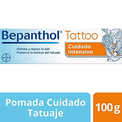 Bepanthol Tattoo Crema Tatuaje con Pantenol, Hidrata, Repara la Piel y Preserva la Belleza del Tatuaje, 100 g