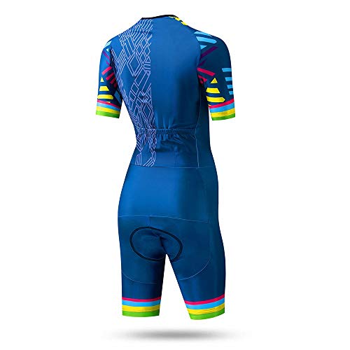 BESTSOON-AJ Traje de ciclismo de manga larga para mujer, traje de verano, traje de equitación, ropa de triatlón, ropa de mujer (color: azul, talla XS)