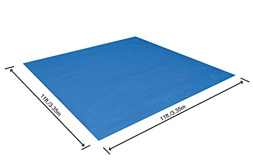BESTWAY 58001 - Tapiz de Suelo para Piscina 335x335 cm de PVC Resistente Forma Cuadrada Para Piscinas Redondas de 305 cm de Diámetro Color Azul Fácil Instalación