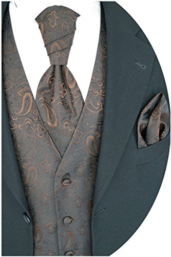 BEYTNUR boda Chaleco con Plastron, toalla de inserción y corbata nº 23,7 Talla 44 – 114 Marrón marrón