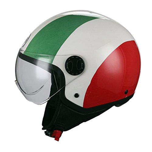 BHR 33396 Casco Moto Demi-Jet Linea One 801, Italia Flag, XS (54 cm)