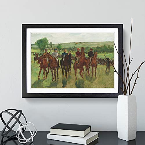 Big Box Art Edgar Degas - Póster enmarcado (62 x 45 cm), diseño de los jinetes de los caballos