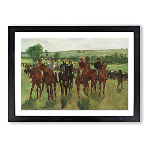 Big Box Art Edgar Degas - Póster enmarcado (62 x 45 cm), diseño de los jinetes de los caballos