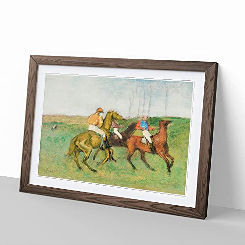 Big Box Art Jockeys and Race Horses by Edgar Degas - Cuadro enmarcado (62 x 45 cm), diseño de caballos de carreras
