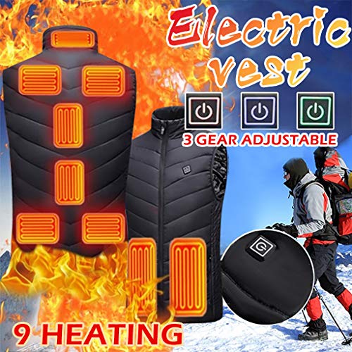 BIKETAFUWY Chaleco climatizado para hombre y mujer, chaqueta de invierno eléctrica con calefacción, ropa cálida para montar a caballo, esquiar, pescar, cargar sobre una chaqueta calefactada