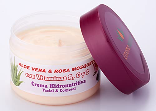 Bionatural 11320 - Crema hidronutritiva facial y corporal con aloe, rosa mosqueta y vitaminas, 250 ml