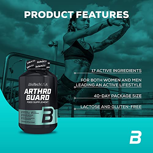 BioTechUSA Arthro Guard, Suplemento dietético en tabletas con glucosamina, condroitina, MSM, minerales y extractos de plantas, 120 tabletas