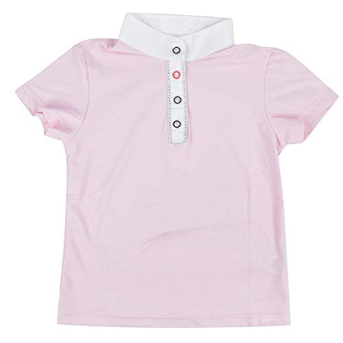 BITHEOUT Camiseta Ecuestre, Camiseta Ecuestre para niña, Ropa de equitación S/M, para equitación Ecuestre niña niños Deportes al Aire Libre(S-Pink Short Sleeve, S)
