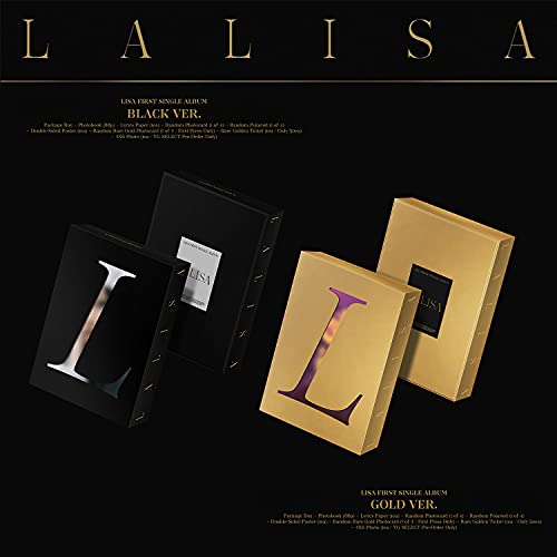 BLACKPINK LISA FIRST SINGLE ALBUM - LALISA [ GOLD VER. ] PHOTOBOOK + LYRICS PAPER + CD + PHOTOCARD + POLAROID + DOUBLE-SIDED POSTER