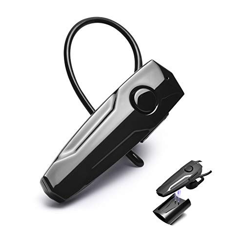 Bluetooth Earpiece with Charging Stand for Cell Phone, Ultralight Hands Free Wireless Car Headset Noise Cancelling Mic Earbud Headphone Compatible with iPhone Samsung Android for Driver Trucker