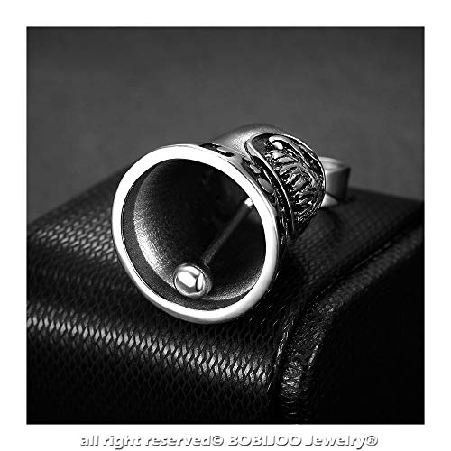 BOBIJOO Jewelry - Bell amuletos de la suerte Protección del Motorista de la Motocicleta 316L de Acero de la Cabeza de Águila Ciclista Triker