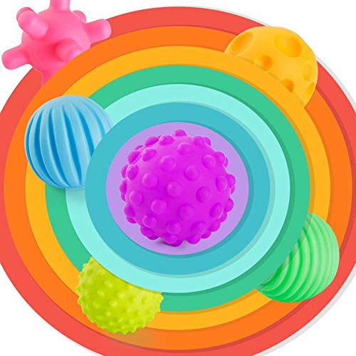 Bolas Sensoriales para Bebés Juguetes Bebe Textured Multi Ball, Multi-Touch Textured Senses Touching Training Ball Toy Gift para Niños Multi Textura Pelota Sonajeros Bebe 6Pcs